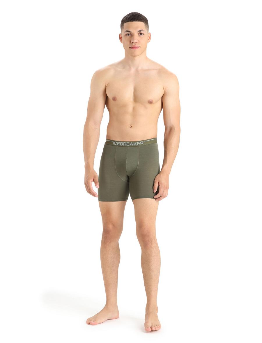 Icebreaker Merino Anatomica Long Boxers Miesten Alusvaatteet Oliivinvihreä | FI 1284YXFU